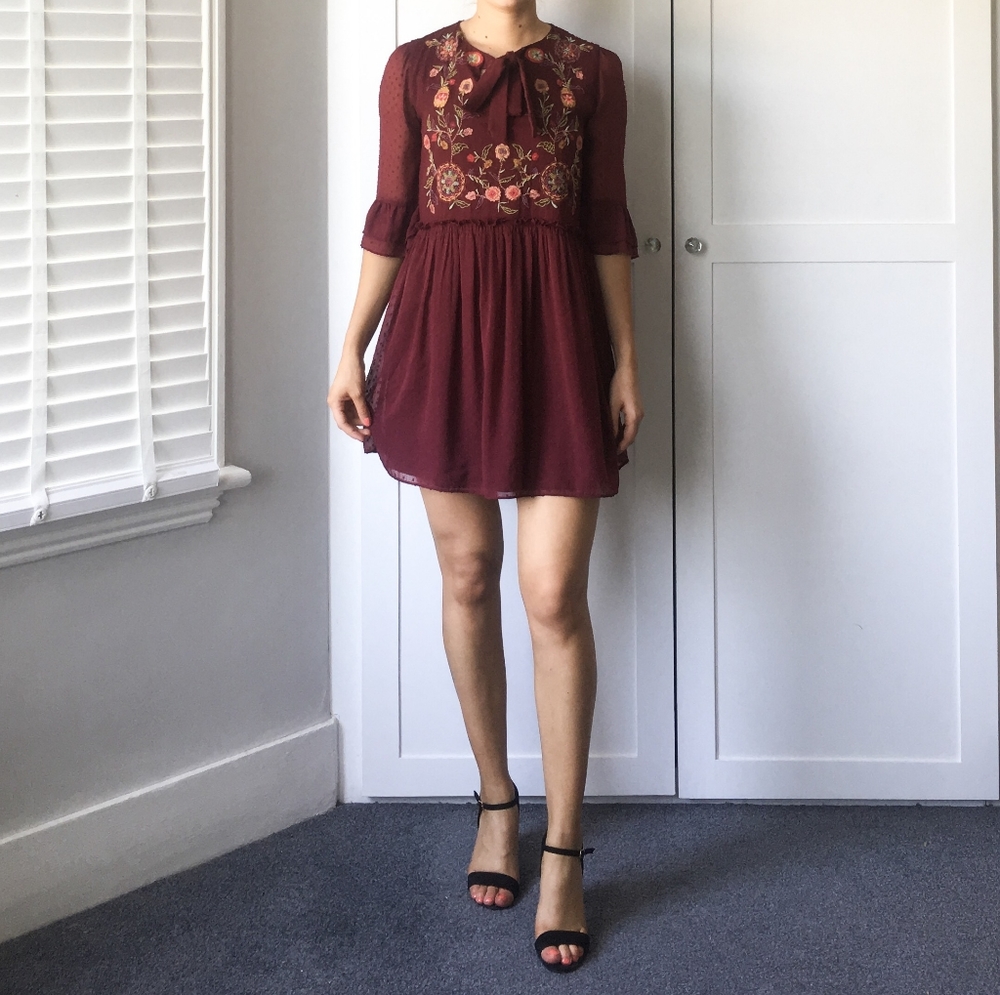 Zara Trafaluc Bow Tie Dress